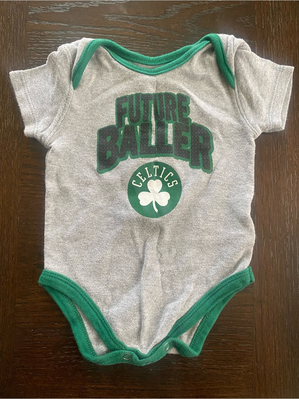 NBA Celtics Gray & Green 'Future Baller' One-Piece